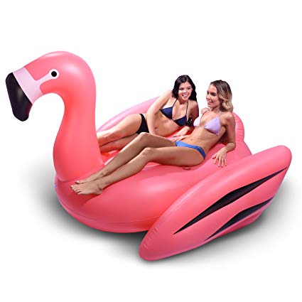 ห่วงยางฟลามิงโก้ ปริ้น สีชมพู ขนาดใหญ่ Inflatable Giant Prince Flamingo Pink Pool Float