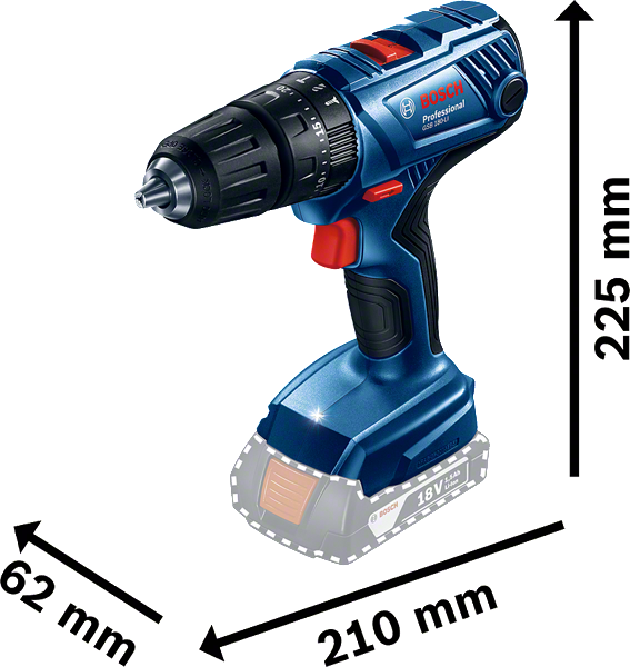 Bosch รุ่น GSB 180-LI สว่านไขควงกระแทกไร้สาย พร้อมแบตเตอรี่ขนาด 2.0 Ah 2 ก้อน และแท่นชาร์จ