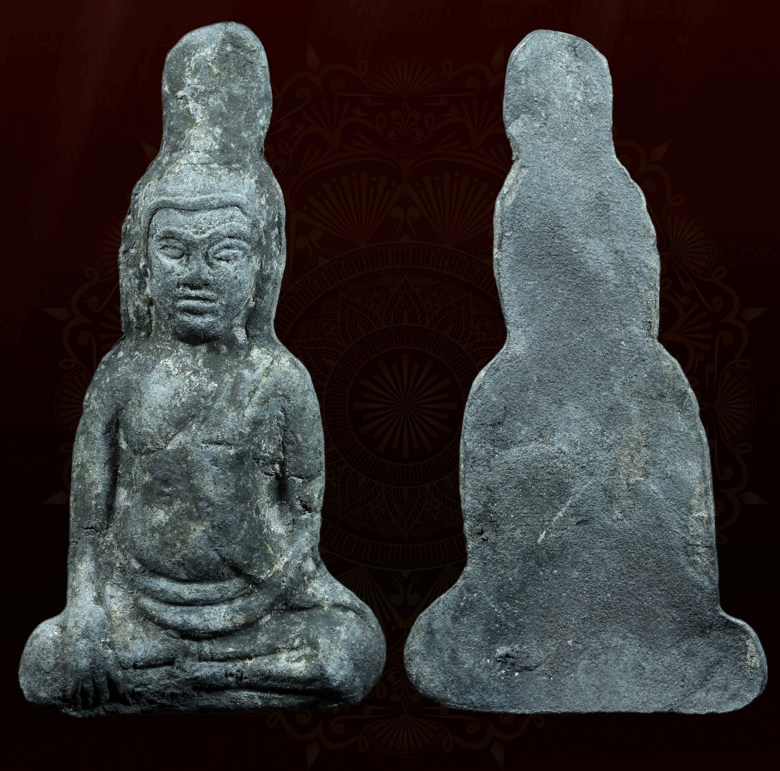 พระร่วงนั่ง ปางมารวิชัย เนื้อชินเงิน