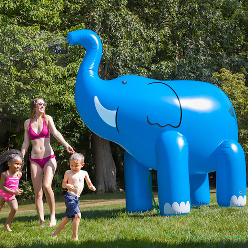ห่วงยางช้าง น้ำเงิน สามารถพ่นน้ำ Inflatable water spray elephant blue color
