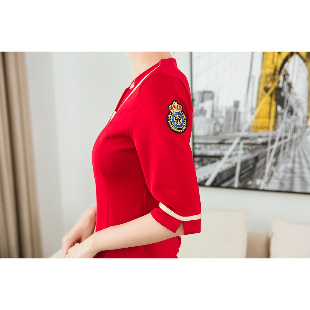 ชุดพนักงาน ชุดแอร์ ชุดพนักงานต้อนรับ ชุดแอร์โฮสเตส ชุดยูนิฟอร์ม ชุดรีเซฟชั่น คอวี แขนยาว มี4สี