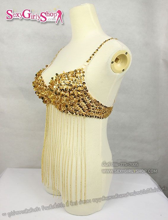 เสื้อชั้นในแฟนซี สไตล์แดนเซอร์หญิงลี สีทอง