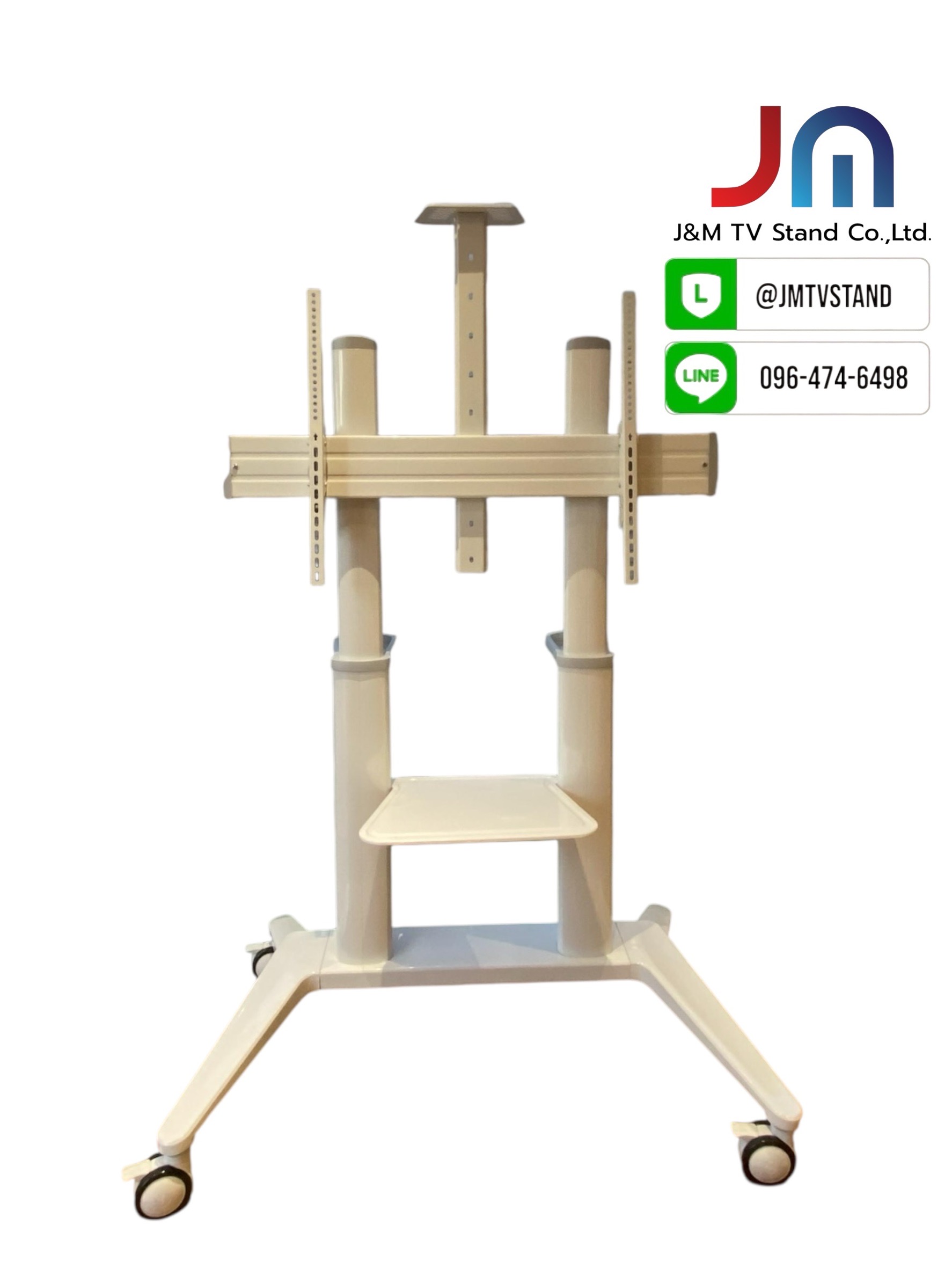 JMTVSTAND MT-F9400 ขาตั้งพื้นทีวีมีล้อเลื่อนTV Stand วัสดุ Aluminium อลูมิเนียม{สีขาว} แข็งแรง สวยหรู ทรงทันสมัย รองรับทีวี 70"-120"นิ้ว{รับประกัน 3 ปี}0964746498