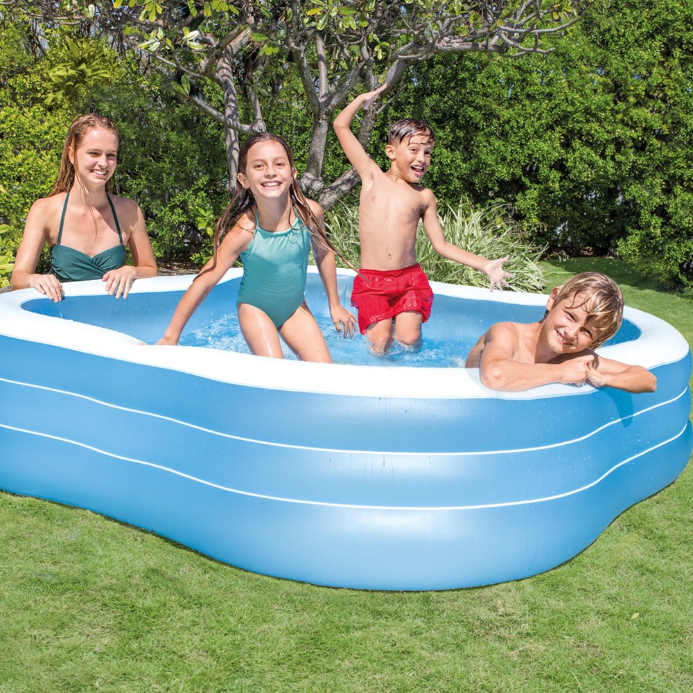 INTEX สระน้ำเป่าลม ขนาดใหญ่ Inflatable Blue Giant Pool (สีฟ้า-ขาว)