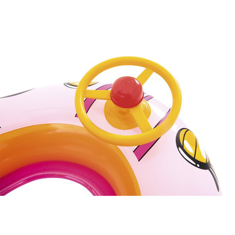 Bestway H2O GO แพยางเด็กแบบสอดขารูปรถลายดอกไม้ พร้อมม่านบังแดด Inflatable Top Quality Children Ride-On Float (สีชมพู)