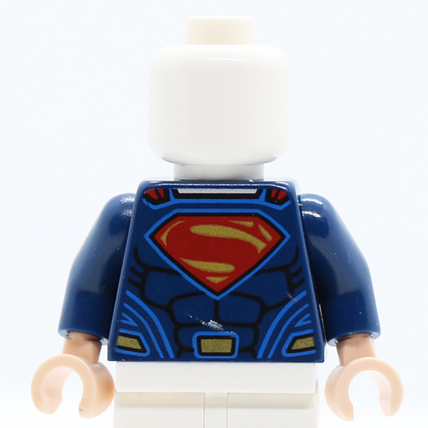 Shirt with Muscles, Red and Gold Superman 'S' Logo, Gold Belt Buckle and Red Cape Clasps Pattern