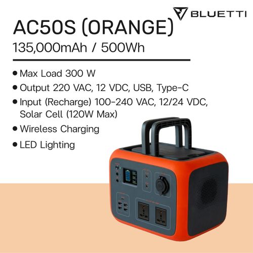 Bluetti AC50S Portable Power Station ความจุ 135,000mAh/500Wh