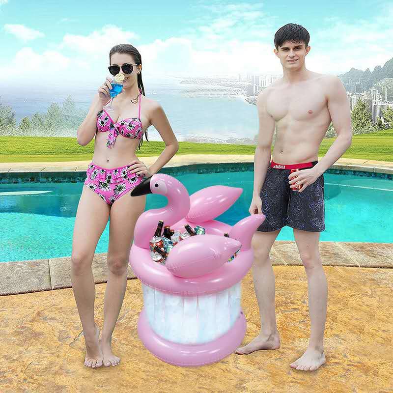 ถังเป่าลมใส่น้ำแข็ง ฟลามิงโก้ สีชมพู Inflatable Pink Flamingo Ice Bar
