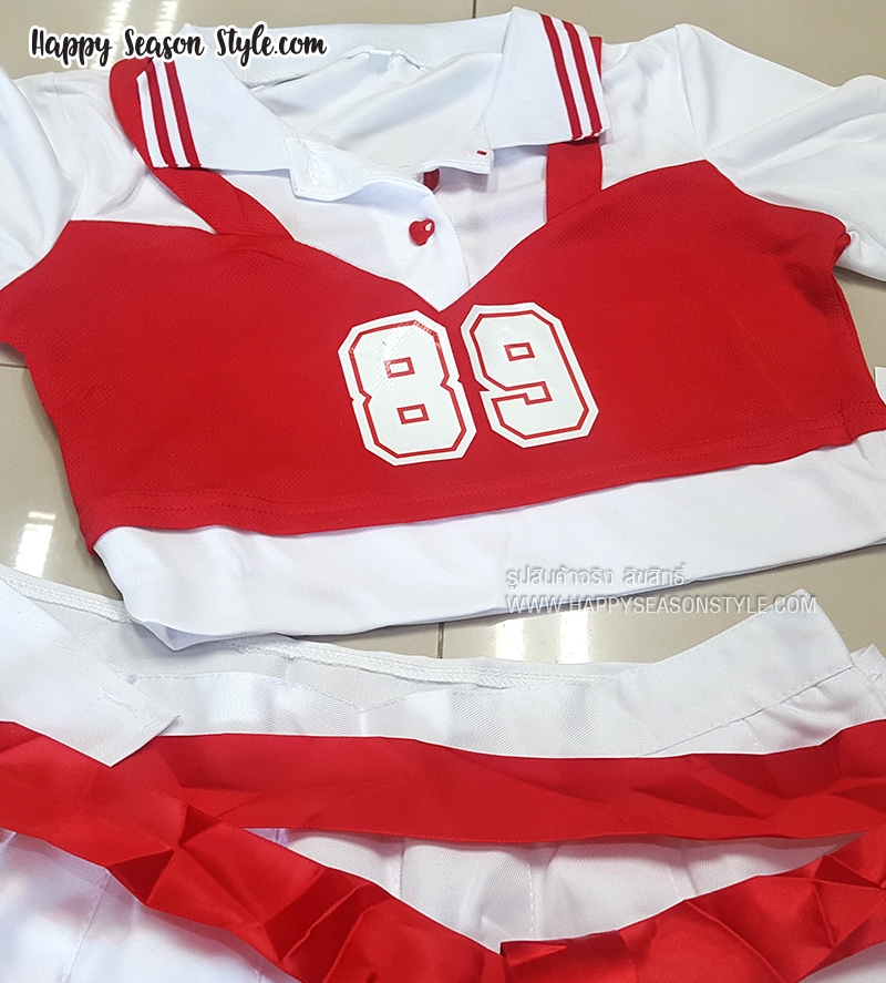 ชุดเชียร์ เชียร์ลีดเดอร์ ชุดเชียร์กีฬา แนวเกาหลี วง WJSN เพลง HAPPY MOMENT เสื้อแดงเอี้ยม