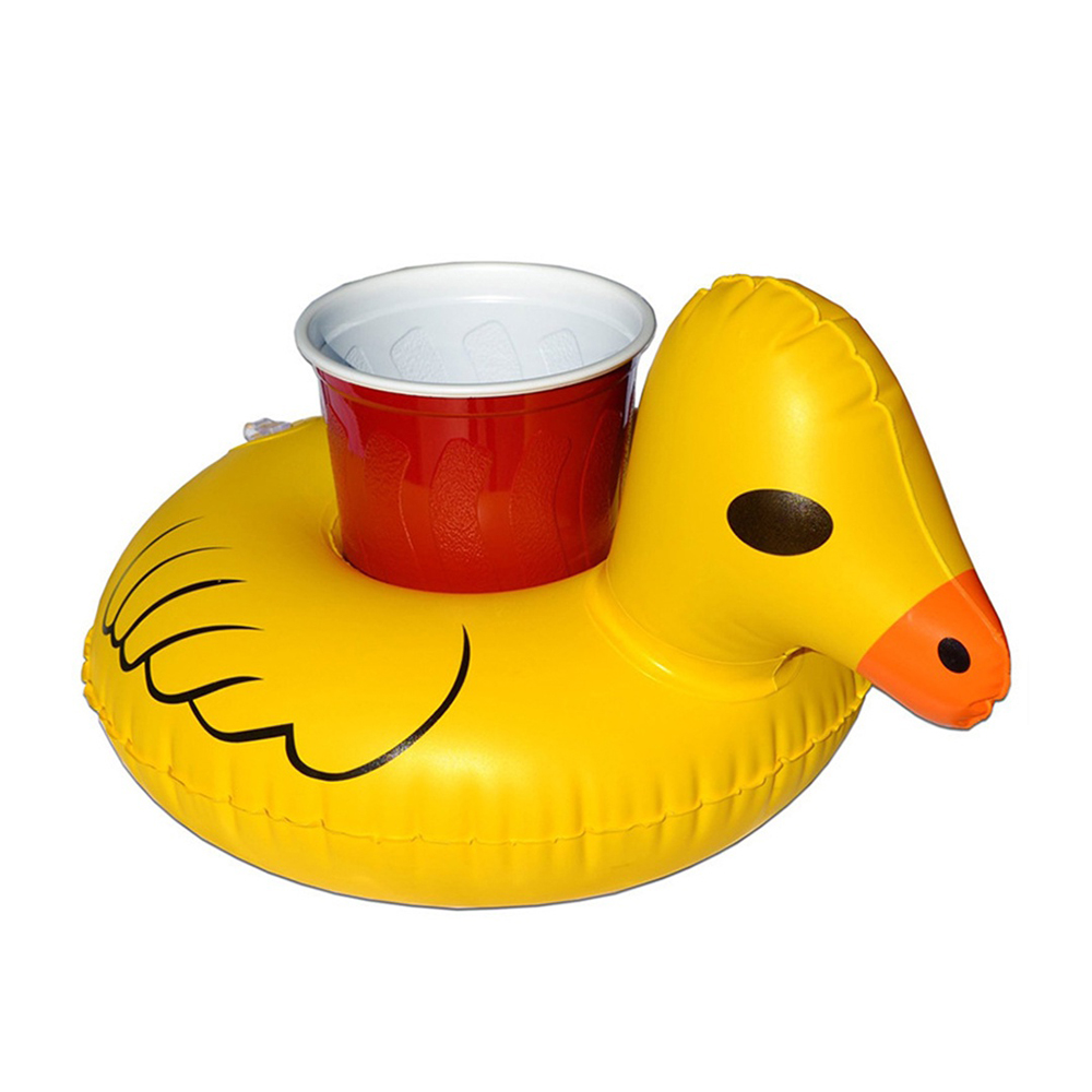 ที่วางแก้วเป่าลม เป็ดเหลือง Inflatable Yellow Duck Cup Holder