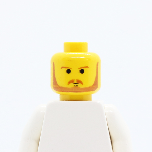 Beard with Brown Eyebrows, Moustache and Beard, Black Chin Dimple Pattern - Blocked Open Stud