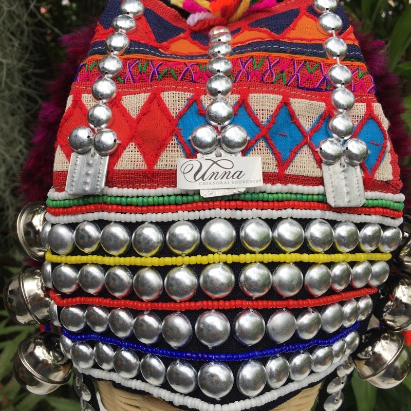Akha hill tribe handmade hat หมวกชาวเขา #12 เอกลักษณ์อาข่า