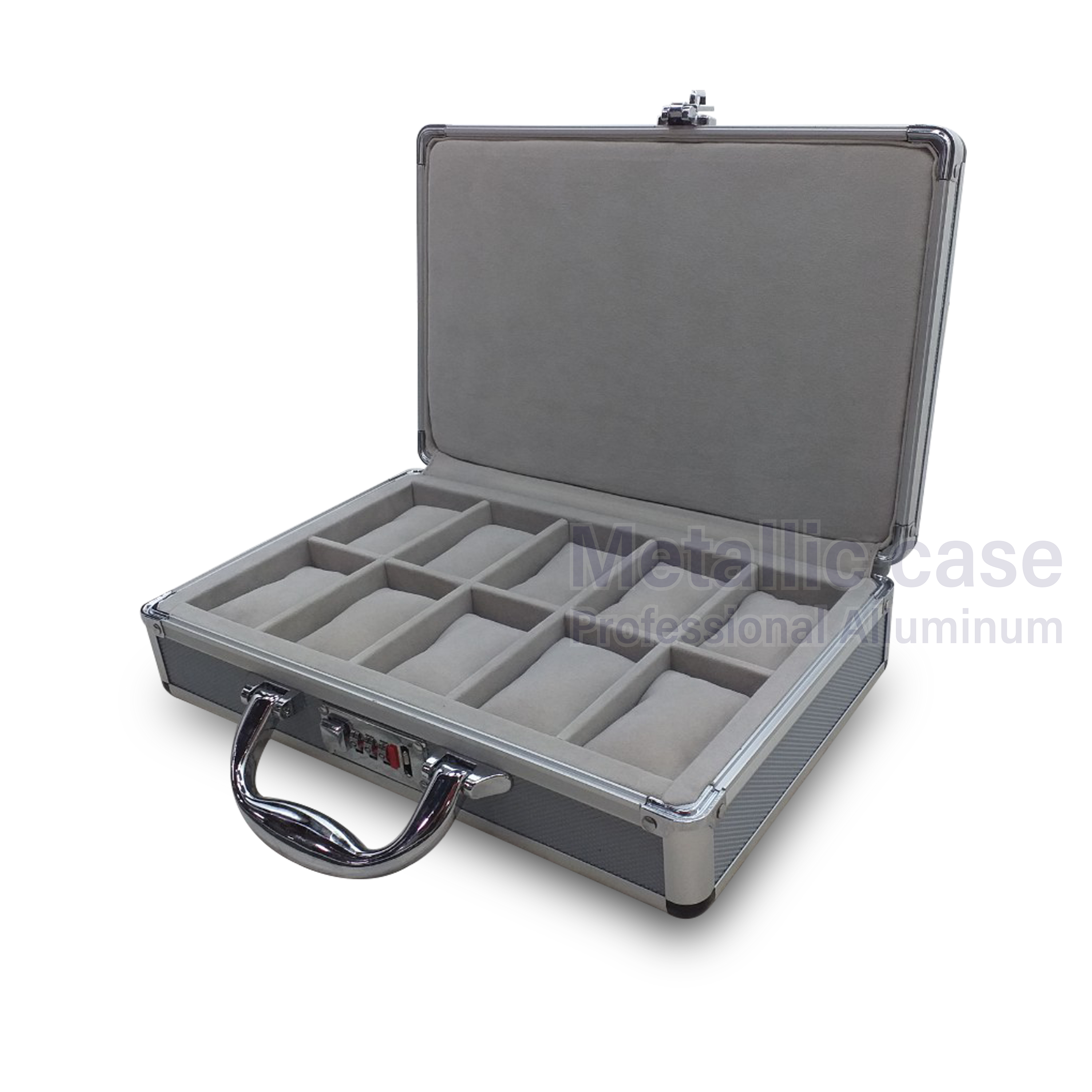 metalliccase8565-16-6507 / กระเป๋านาฬิกา ผู้ชาย 10 เรือน(21.3x33.3x8.5 T1C4H8K10P1)