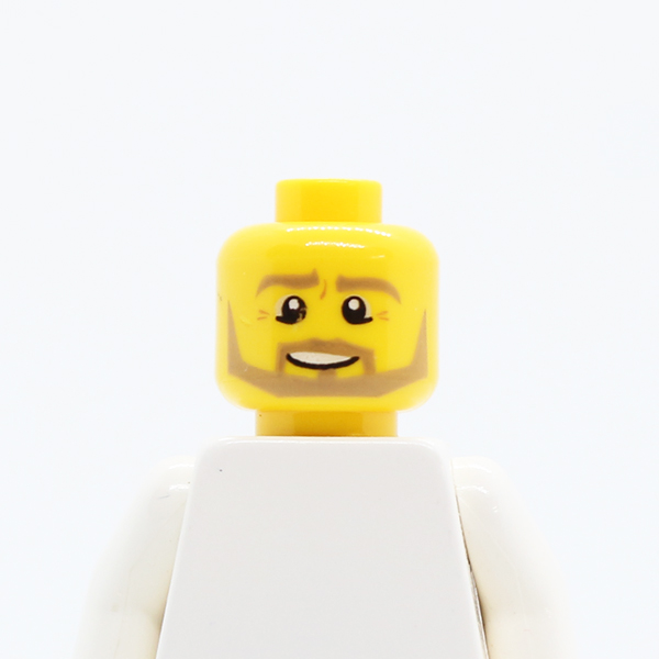 Beard Dark Tan Angular, Pupils, Bottom Eye Lid Line, Teeth Pattern - Hollow Stud