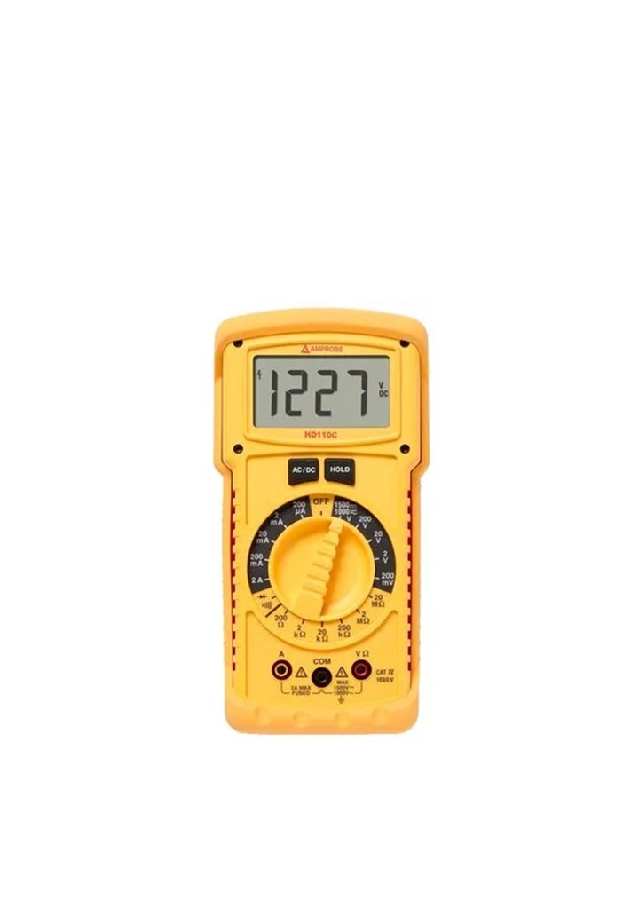 AMPROBE รุ่น HD160C ดิจิตอลมัลติมิเตอร์ขนาดแรงดันไฟฟ้า 1500Vdc & 1000Vac@ สำหรับงานซ่อมบำรุงระบบโซลาร์ภาคสนามตัวเครื่อง IP67 Heavy Duty TRMS Multimeter with Temperature