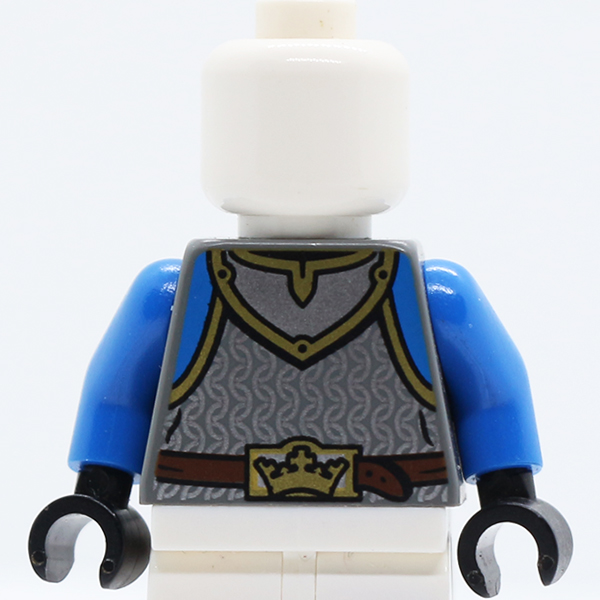 Castle King's Knight Scale Mail, Crown Belt Pattern / Blue Arms / Black Hands