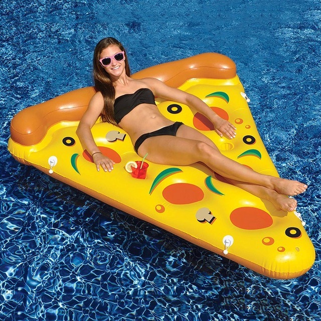 แพยางพิซซ่า สีเหลือง Inflatable Yellow Pizza Float