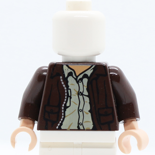 Indiana Jones Leather Jacket, Button Down Shirt Pattern / Dark Brown Arms / Light Nougat Hands