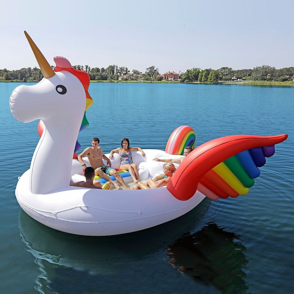Inflatable Giant Unicorn Pool Float for 6-8persons แพยางยูนิคอร์นเป่าลมขนาดใหญ่ นั่งได้ 6-8 คน
