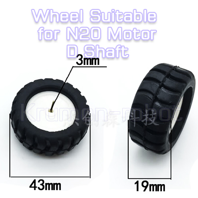 ล้อยาง Wheel Suitable for N20 Motor-D Shaft (1คู่)