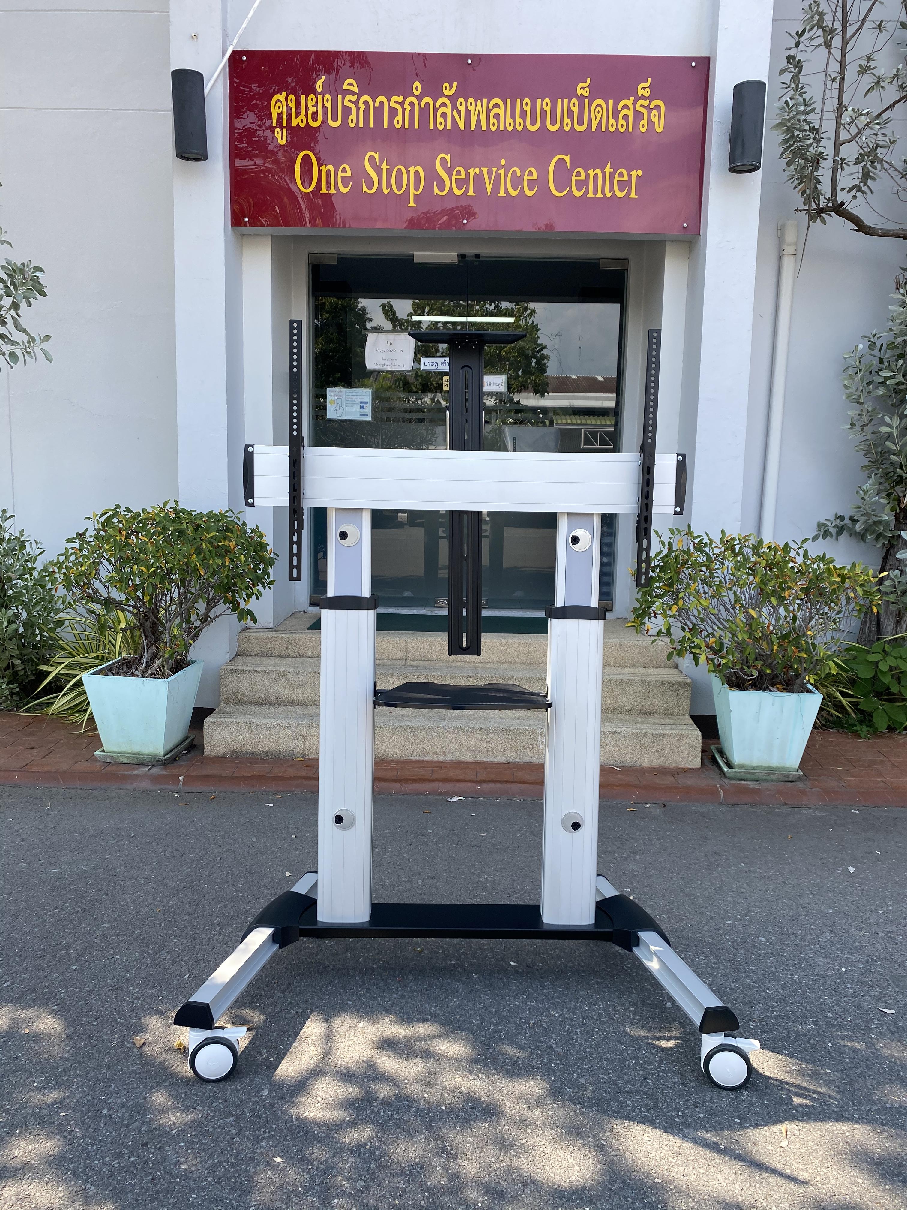 JMTVSTAND MT-F8200 ขาตั้งพื้นทีวีมีล้อเลื่อน(TV Stand) วัสดุ Aluminium อลูมิเนียม แบบล้อเลื่อนปรับสูง/ต่ำได้ 55"-98" นิ้ว{รับประกันสินค้า 3 ปี}0964746498