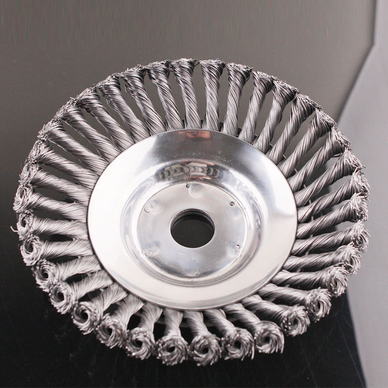 แปรงลวดถ้วยตัดหญ้า แปรงขัดพื้นใส่เครื่องตัดหญ้า ขนาด 8 นิ้ว