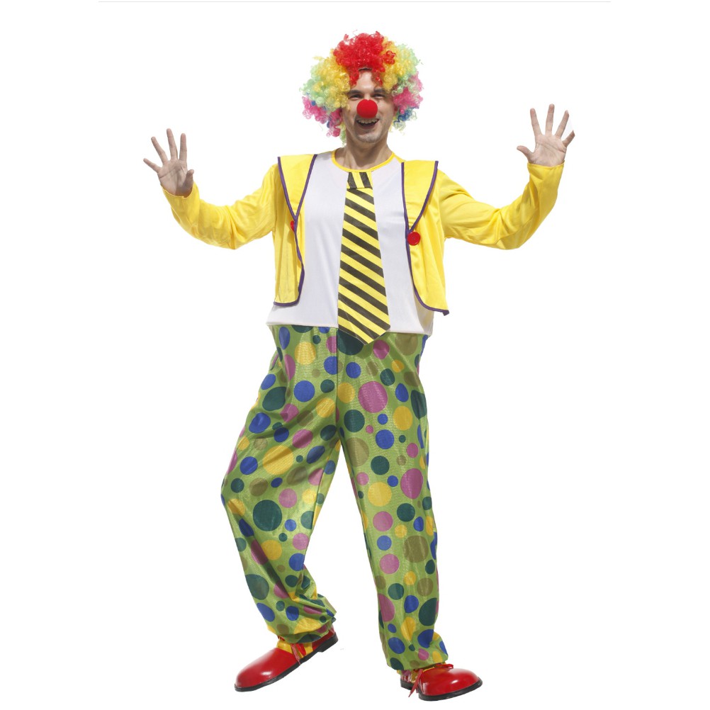 ชุดตัวตลก โบโซ่ ไทด์เหลือง พร้อมวิกตัวตลกสีรุ้ง 🏍️💨 ส่งไวจากไทย