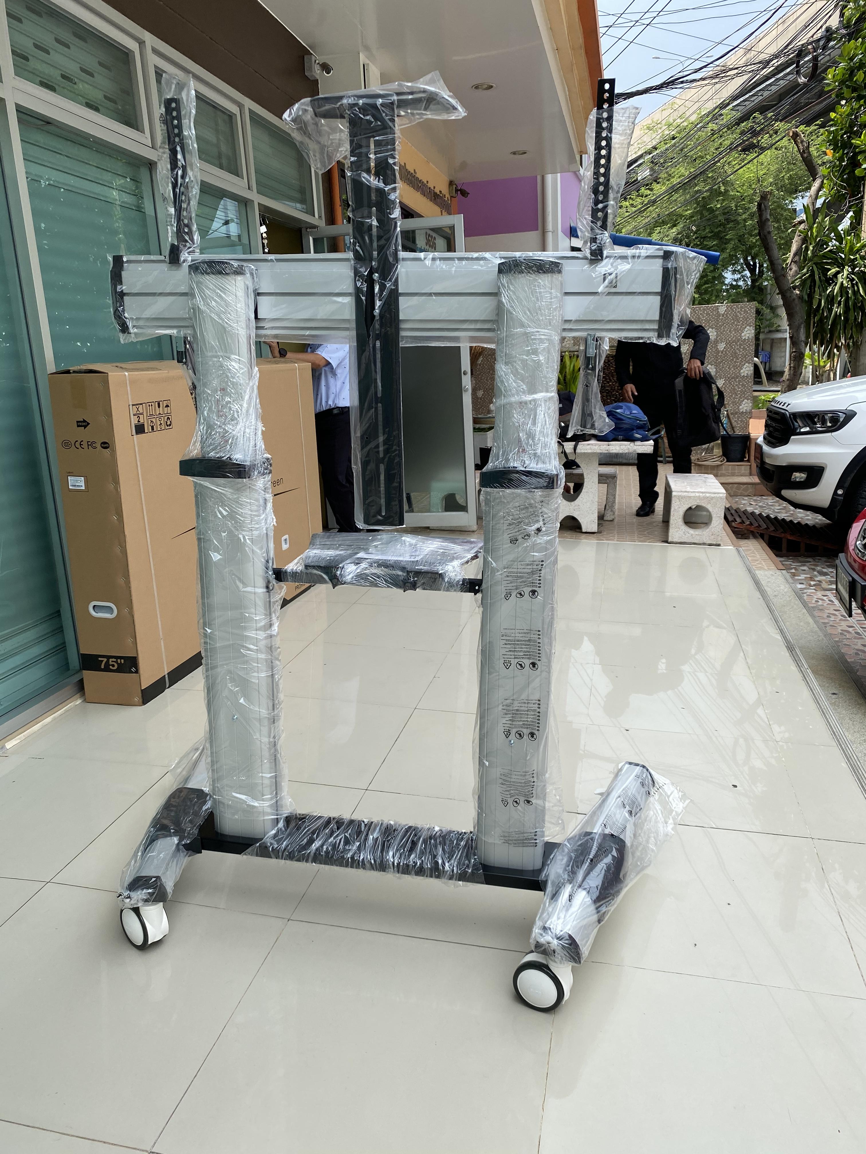 JMTVSTAND MT-F8200 ขาตั้งพื้นทีวีมีล้อเลื่อน(TV Stand) วัสดุ Aluminium อลูมิเนียม แบบล้อเลื่อนปรับสูง/ต่ำได้ 55"-98" นิ้ว{รับประกันสินค้า 3 ปี}0964746498