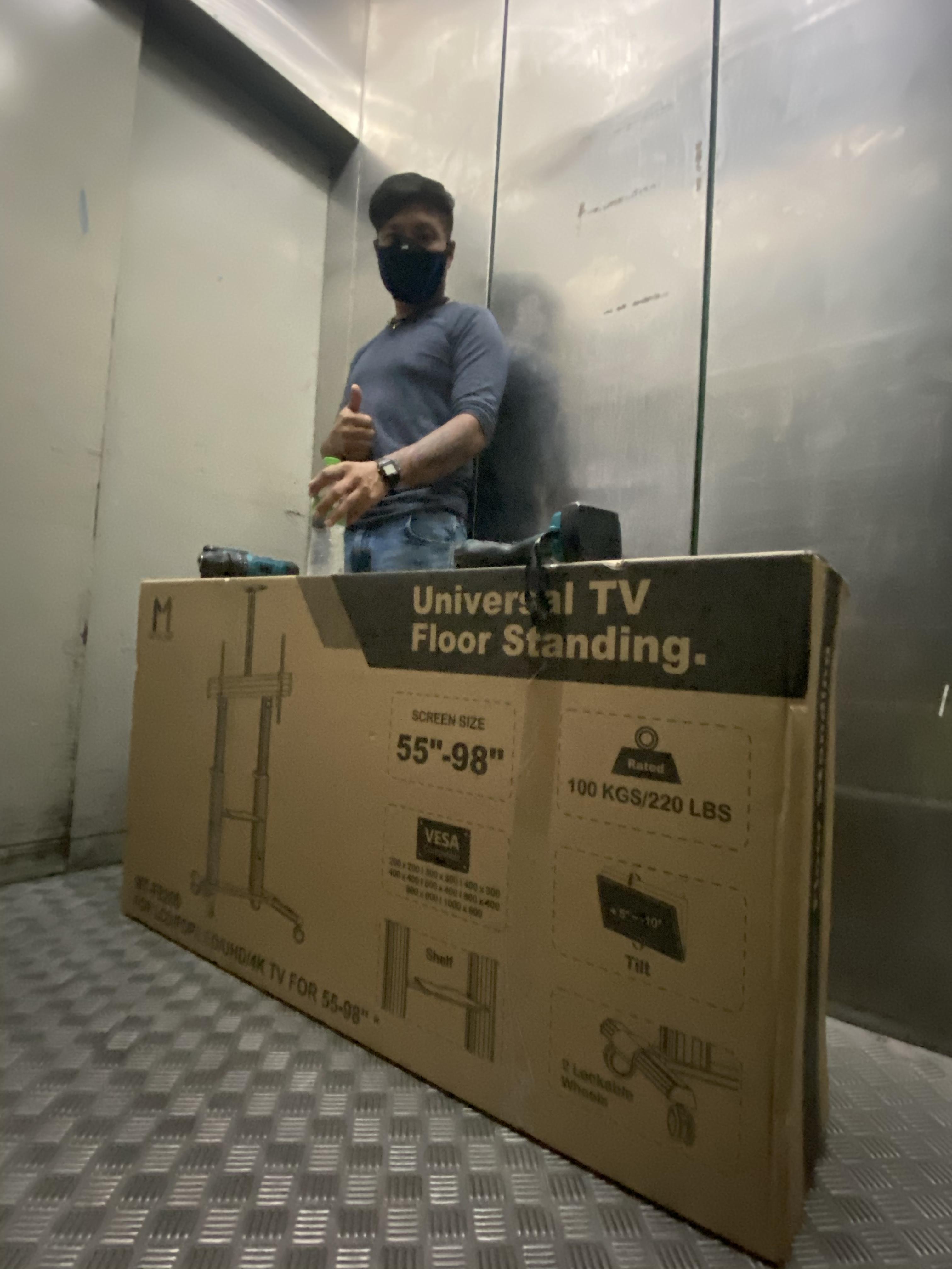 JMTVSTAND MT-F8200 ขาตั้งพื้นทีวีมีล้อเลื่อน(TV Stand) วัสดุ Aluminium อลูมิเนียม แบบล้อเลื่อนปรับสูง/ต่ำได้ 55"-98" นิ้ว{รับประกันสินค้า 3 ปี}0964746498