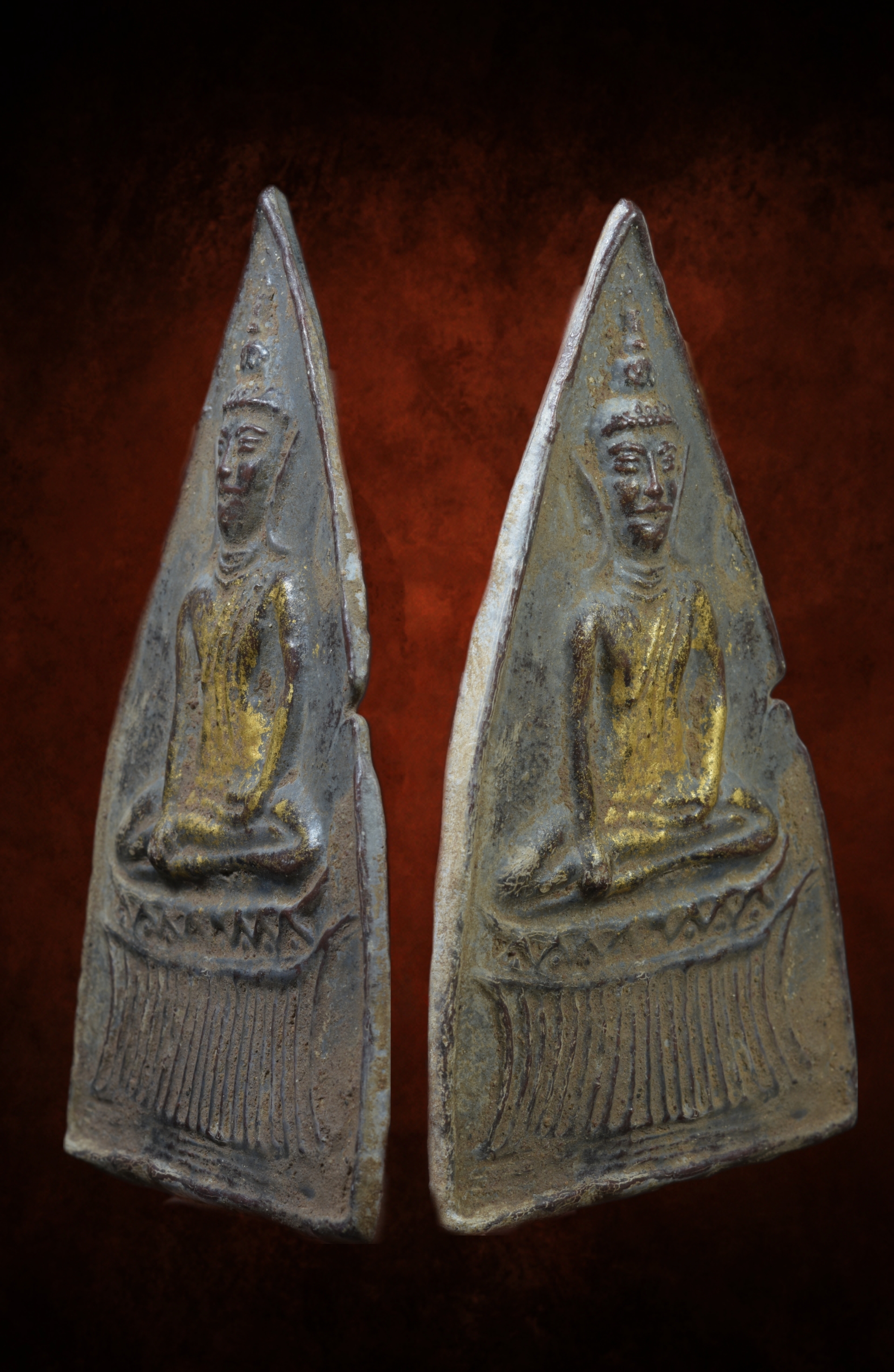 พระท่ากระดานหูช้าง เนื้อชินตะกั่ว สนิมแดง