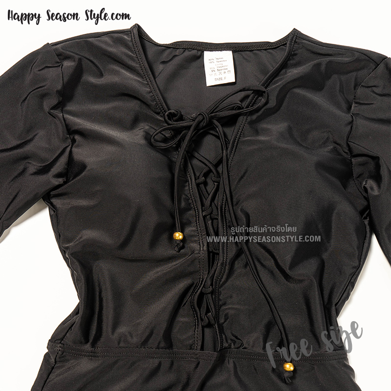 ชุดว่ายน้ำวันพีช แขนยาว สานหน้า ฟรีไซส์