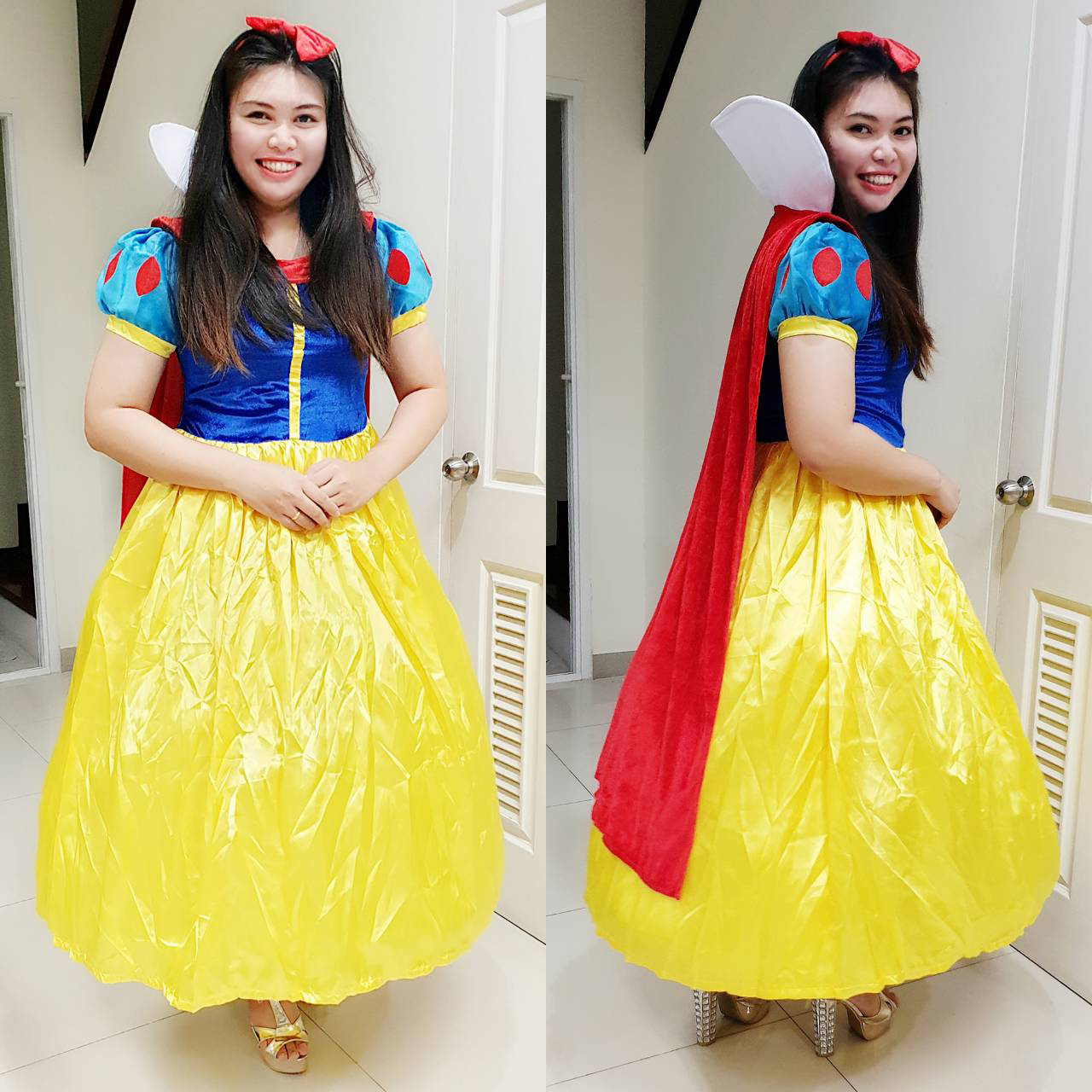 ชุดสโนว์ไวท์ Snow white รุ่นผ้ากำมะหยี่ เดรสยาว