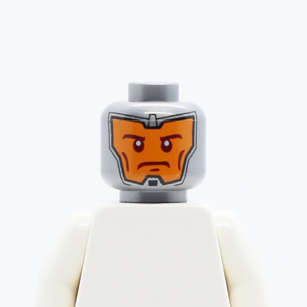 Dual Sided Balaclava, Orange Face, Dark Red Eyebrows and Cheek Lines, Determined / Raised Eyebrow Pattern