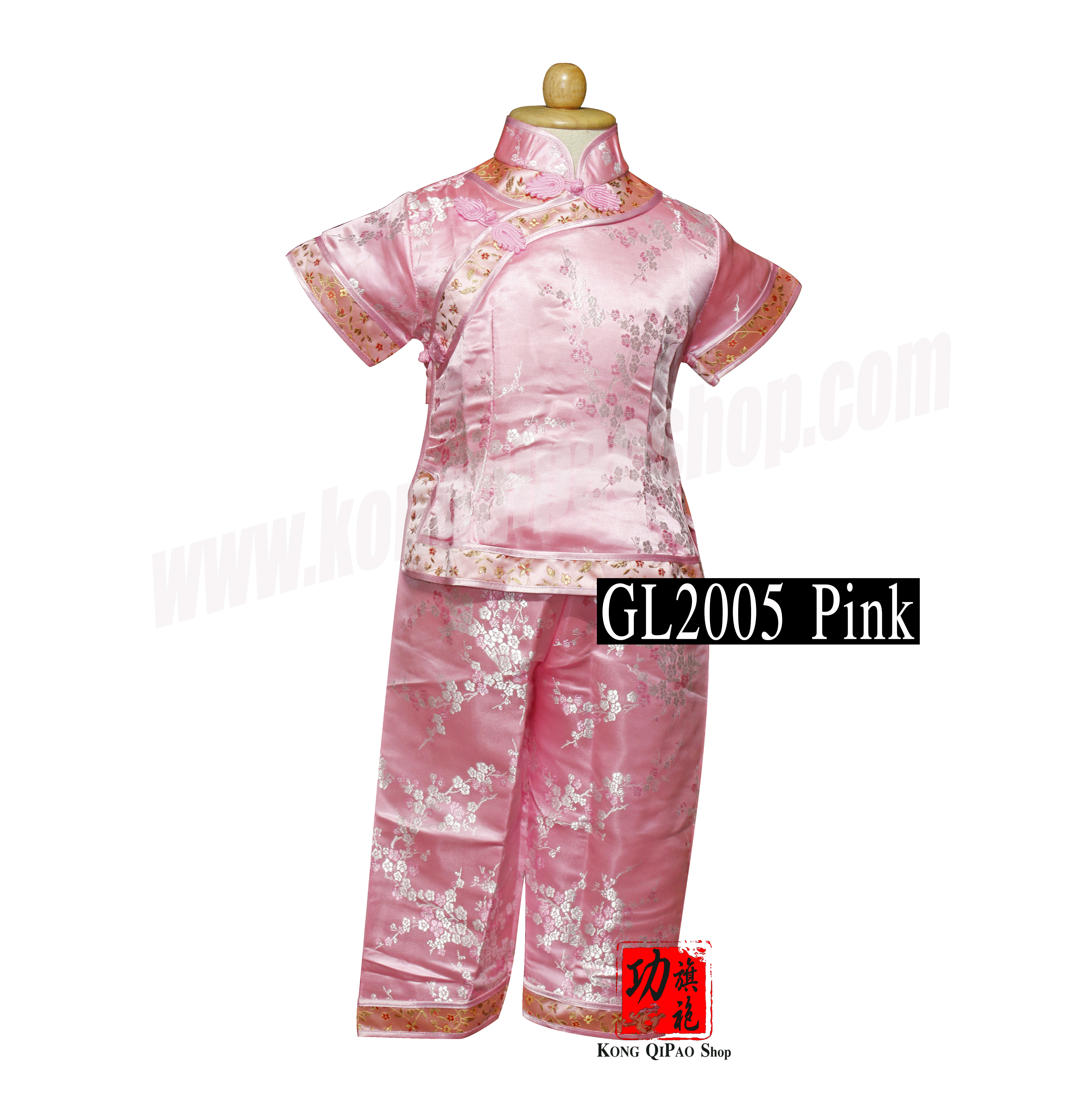 GL2005 ชุดจีน กางเกง ลายดอกเหมย