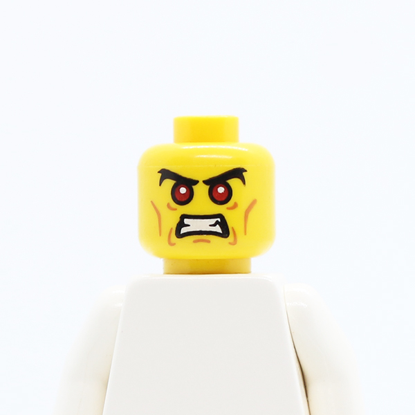CS07 Red Eyes with Black Bushy Eyebrows and Open Angry Mouth Pattern