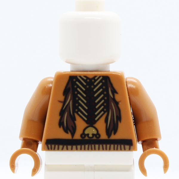 Bare Chest with Beaded Necklace and Feathers Pattern / Medium Nougat Arms / Medium Nougat Hands