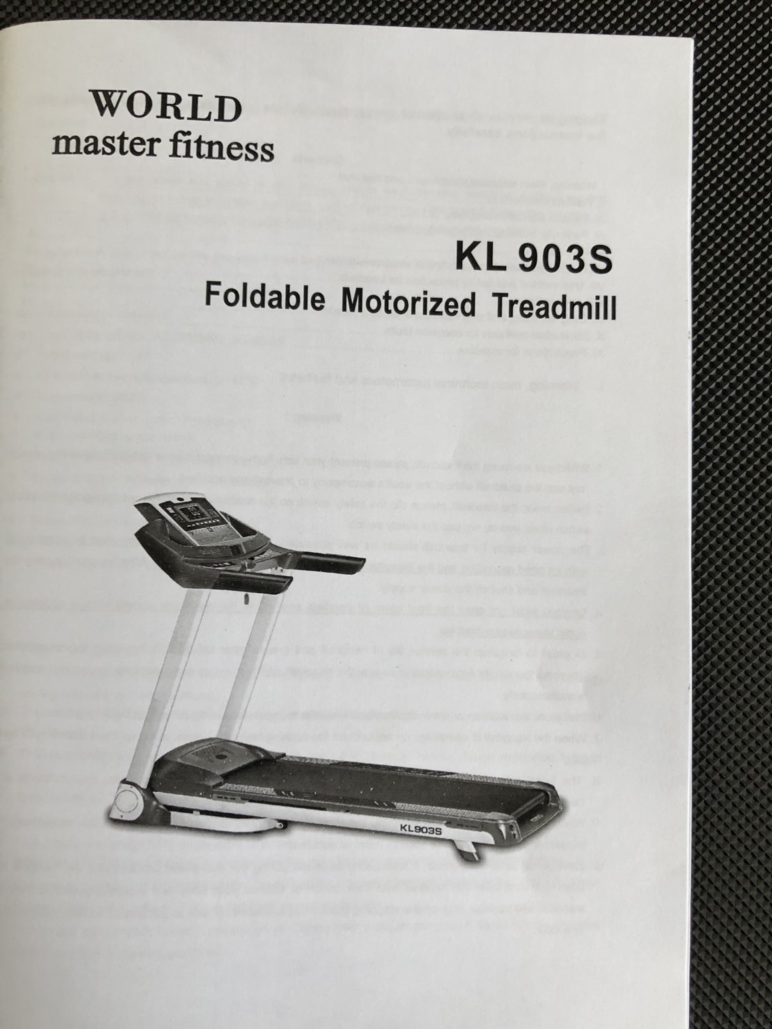 ลู่วิ่งไฟฟ้า World master fitness รุ่นKL903S 2.5แรงม้า