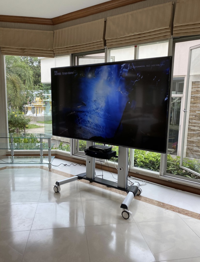 JMTVSTAND MT-F8200 ขาตั้งพื้นทีวีมีล้อเลื่อน(TV Stand) วัสดุ Aluminium อลูมิเนียม แบบล้อเลื่อนปรับสูง/ต่ำได้ 55"-98" นิ้ว{รับประกันสินค้า 3 ปี}0964746498