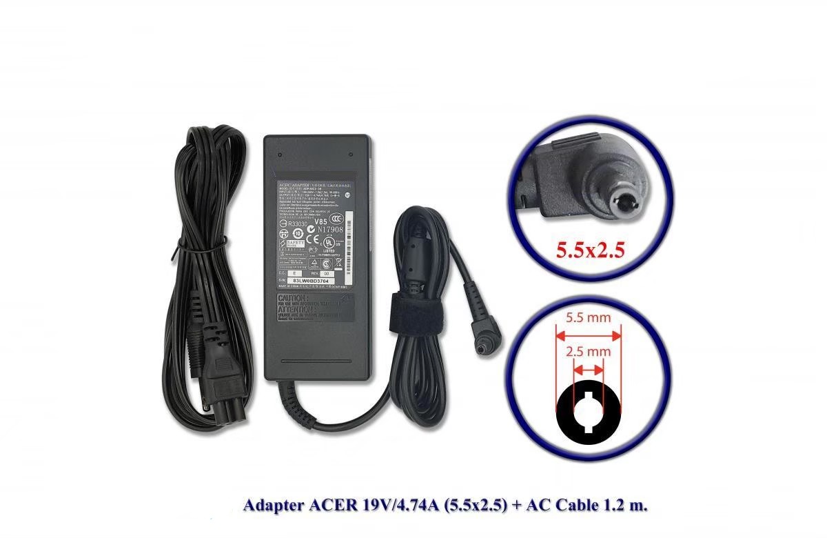 Adapter ACER 19V 4.74A (5.5x2.5)+AC