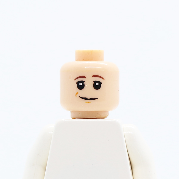 Brown Eyebrows, White Pupils, Chin Dimple, Lopsided Grin Pattern - Blocked Open Stud
