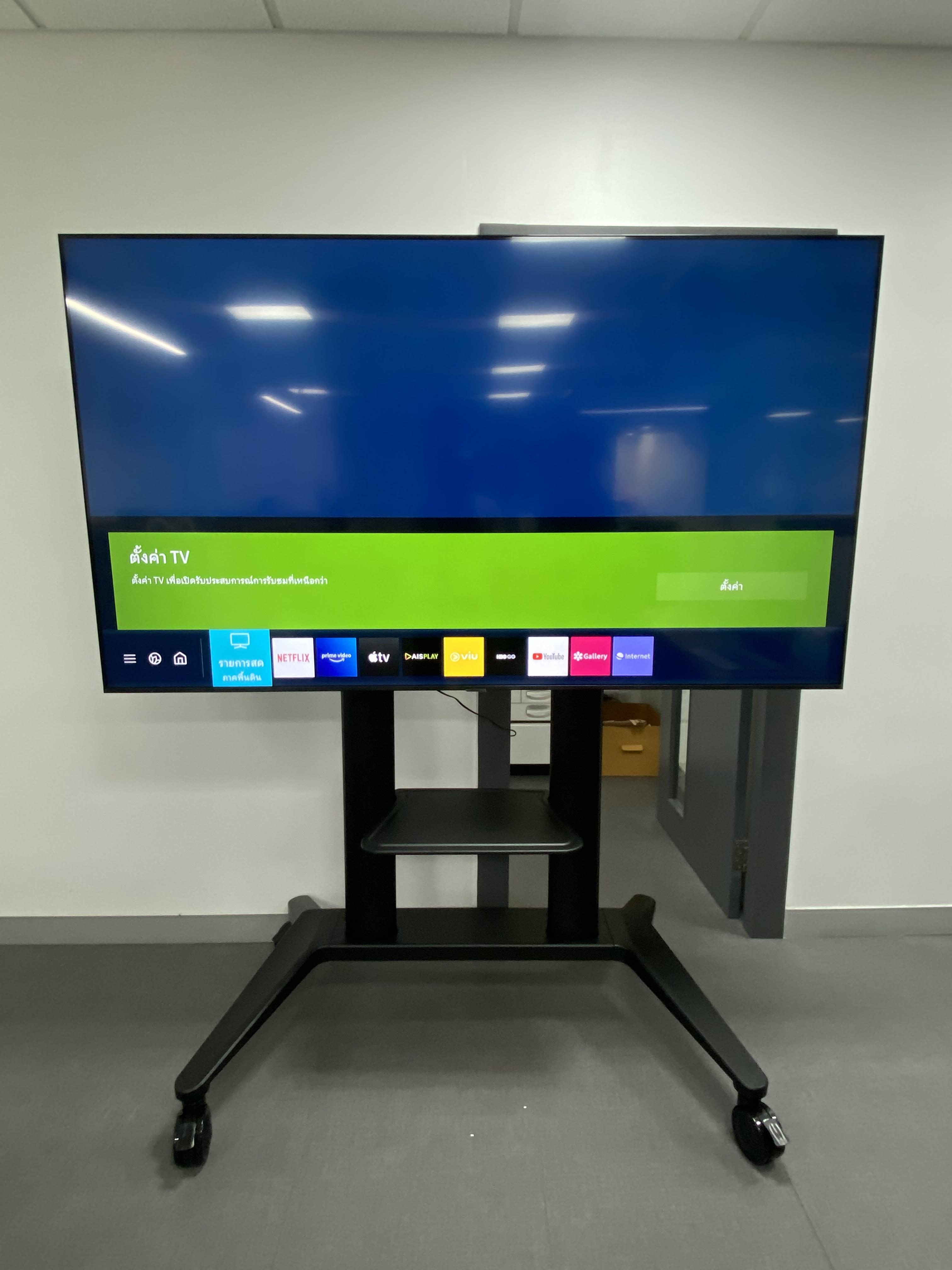 JMTVSTAND MT-F9300 ขาตั้งพื้นทีวีมีล้อเลื่อนTV Stand วัสดุ Aluminium อลูมิเนียม{สีดำ} แข็งแรง สวยหรู ทรงทันสมัย รองรับทีวี 70"-120"นิ้ว{รับประกัน 3 ปี }0964746498