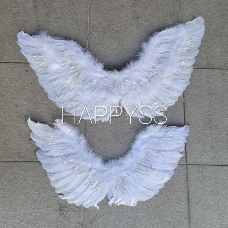 ปีกนางฟ้า ขนนกแท้ ทรงยิ้มๆ