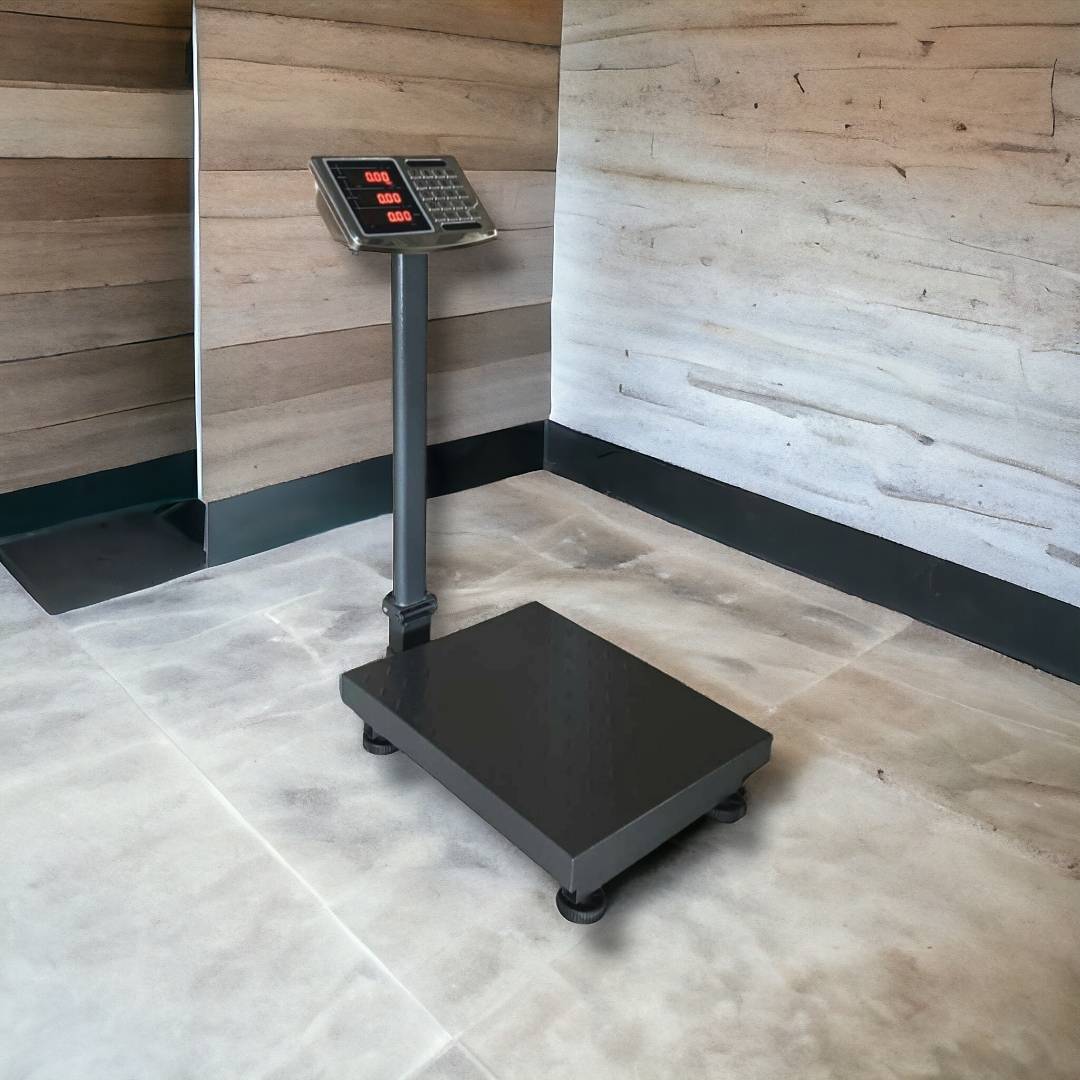 เครื่องชั่งดิจิตอลคิดเงินอัตโนมัติ 300 kg. ค่าละเอียด 100 g. แท่นชั่งเสาพับ 40x50 cm.