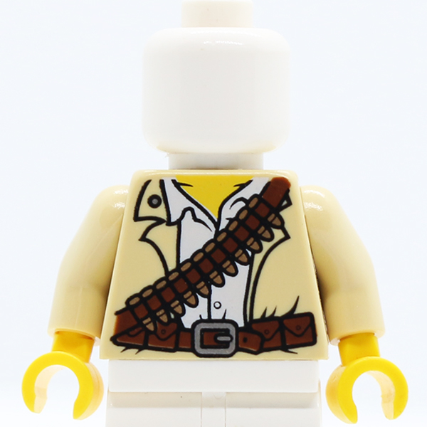 Pharaoh's Quest Tan Vest, White Shirt, Bandolier and Silver Buckle Pattern (Jake Raines) / Tan Arms / Yellow Hands