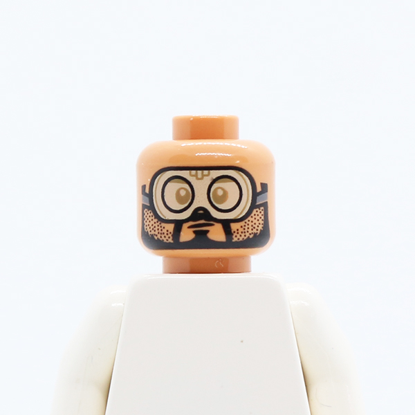 Head Dual Sided Glasses with Black Goggles, Frown / Smile without Goggles Pattern (SW Bodhi Rook) - Hollow Stud