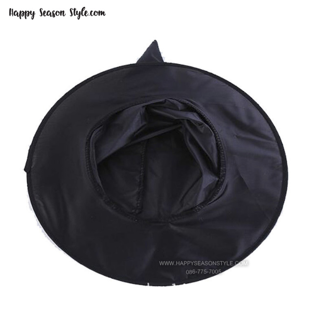 หมวกพ่อมด หมวกแม่มด สีดำ ผ้าร่ม