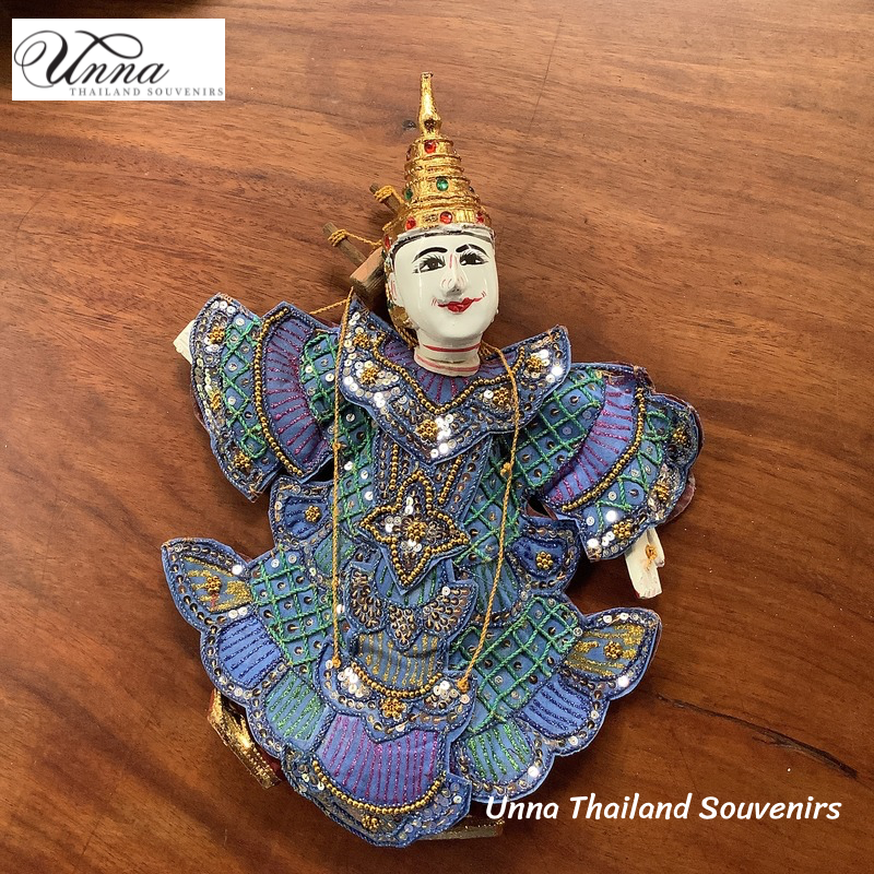 Yoke Thay งานฝีมือหุ่นไม้เมียนมาร์ หุ่นมีสายเชือกเพื่อใช้ดึง ใช้ในศิลปะการแสดงของเมียนมาร์ สำหรับแขวนโชว์ Handmade puppet