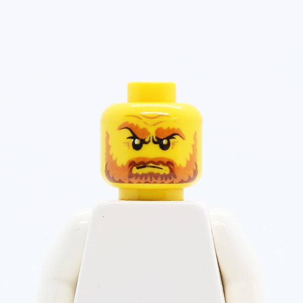 Beard Dark Orange, Bushy Eyebrows, Wrinkles Pattern (Jack McHammer) - Hollow Stud