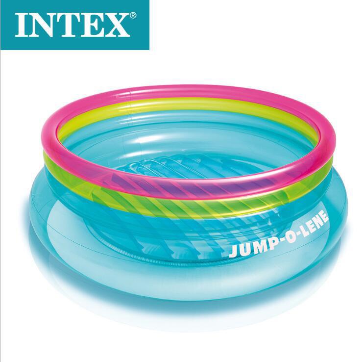 สระกระโดด โปร่งใส สีฟ้า เขียว ม่วง Inflatable New Jump Pool Intex Transparent Blue Green Purple