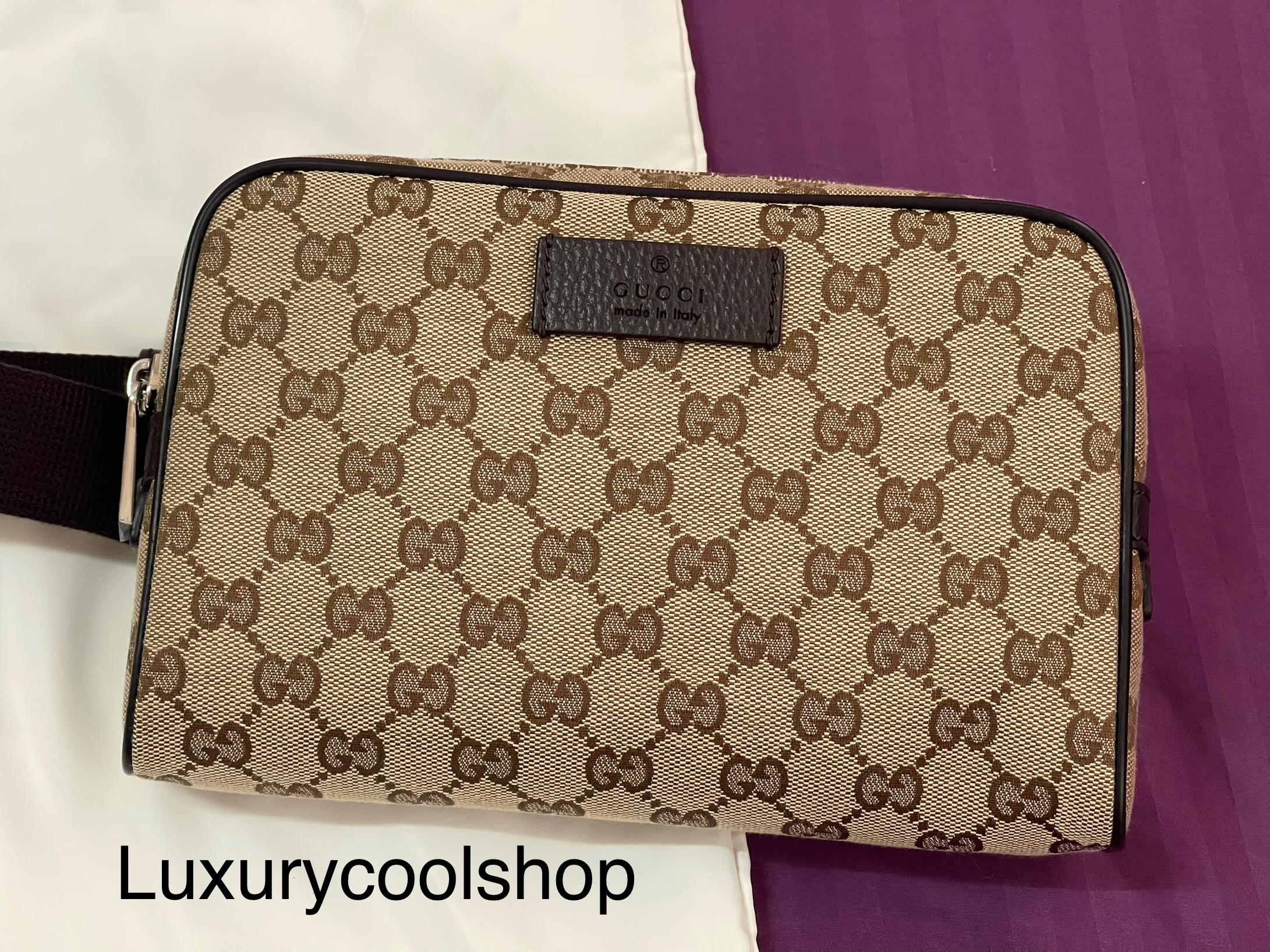 ❌ขายแล้ว❌GUCCI BELT BAG 22 BROWN GG SUPREME MONOGRAM SHW
